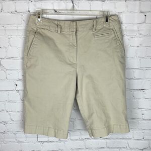 Talbots Khaki Bermuda Shorts 11” Inseam Size 8P